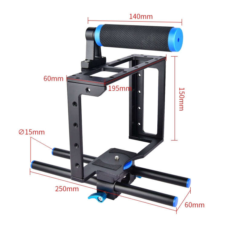 YELANGU YLG0107E Protective DSLR Camera Cage Stabilizer / Top Handle Set(Black)