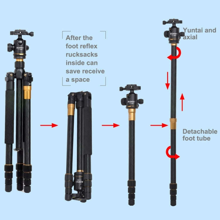 ZOMEI Z688 Portable Professional Travel Magnesium Alloy Material Tripod Monopod with Ball Head fo...