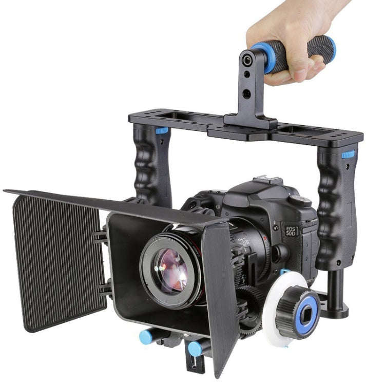 YELANGU YLG1103A-B Large Handle Video Camera Cage Stabilizer + Matte Box Kit for DSLR Camera / Vi...