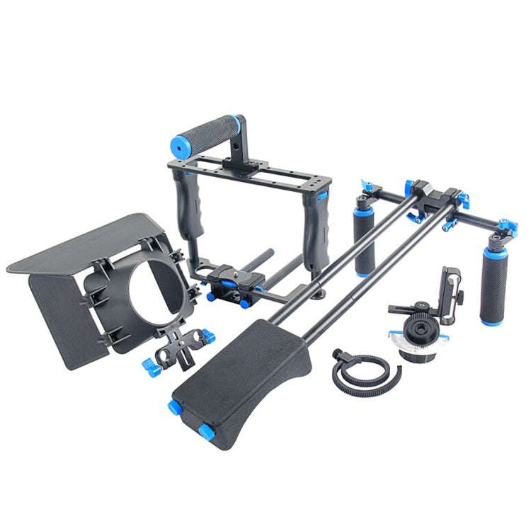 YELANGU YLG1103A-A Dual Handles Camera Shoulder Mount + Camera Cage Stabilizer Kit with Matte Box...