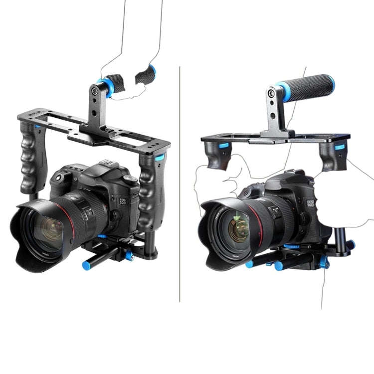 YELANGU YLG1103A-A Dual Handles Camera Shoulder Mount + Camera Cage Stabilizer Kit with Matte Box...