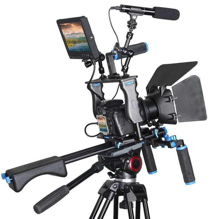 YELANGU YLG1103A-A Dual Handles Camera Shoulder Mount + Camera Cage Stabilizer Kit with Matte Box...