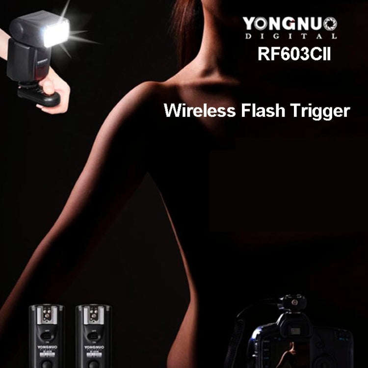 2 PCS YONGNUO RF603C II FSK 2.4GHz Wireless Flash Trigger with C1 Shutter Connecting Cable