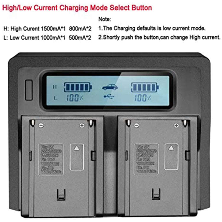 Dual Channel LCD Display Digital Battery Charger with USB Port for Sony BP-U30 / U60 / U90 Batter...