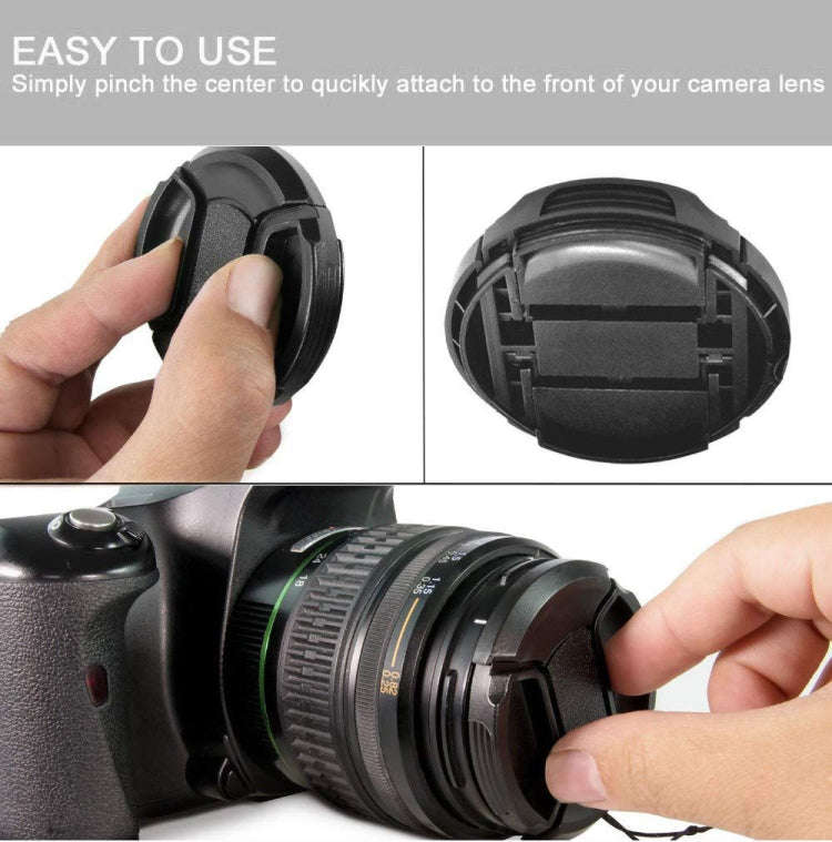 72mm Center Pinch Camera Lens Cap(Black)