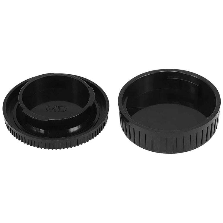 Camera Body Cover & Rear Lens Cap for Minolta MD(Black)