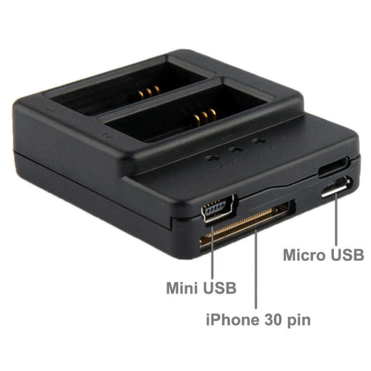 Battery Charger for GoPro Hero 3+ / 3 (AHDBT-301, AHDBT-302)(Black)
