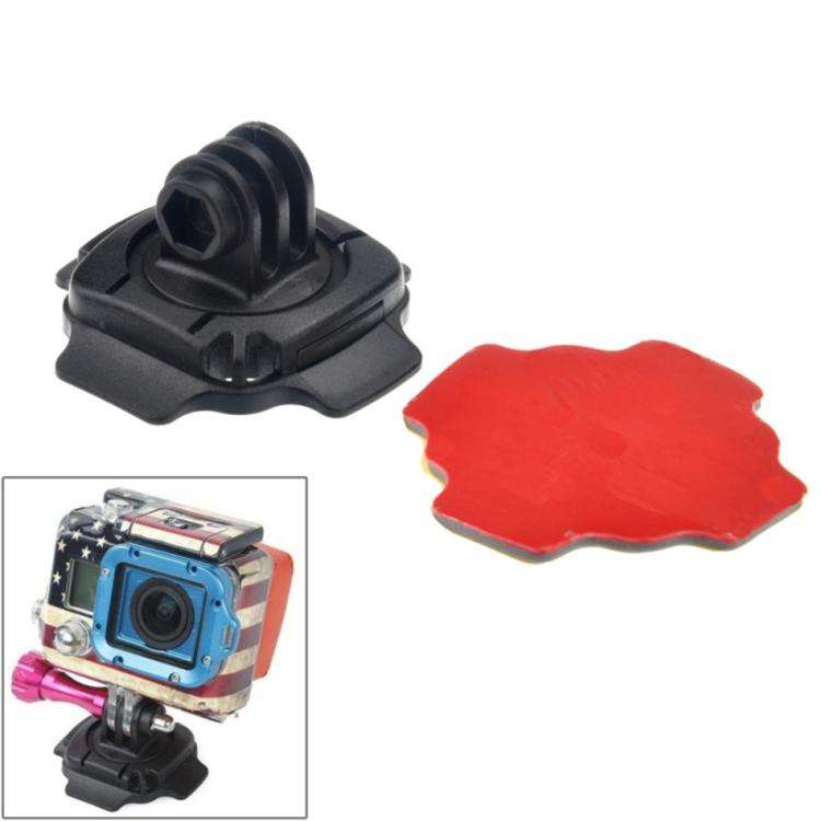 360 Degree Adjust Helmet Mount Adapter with Sticker for GoPro, Insta360, DJI and Other Action Cam...