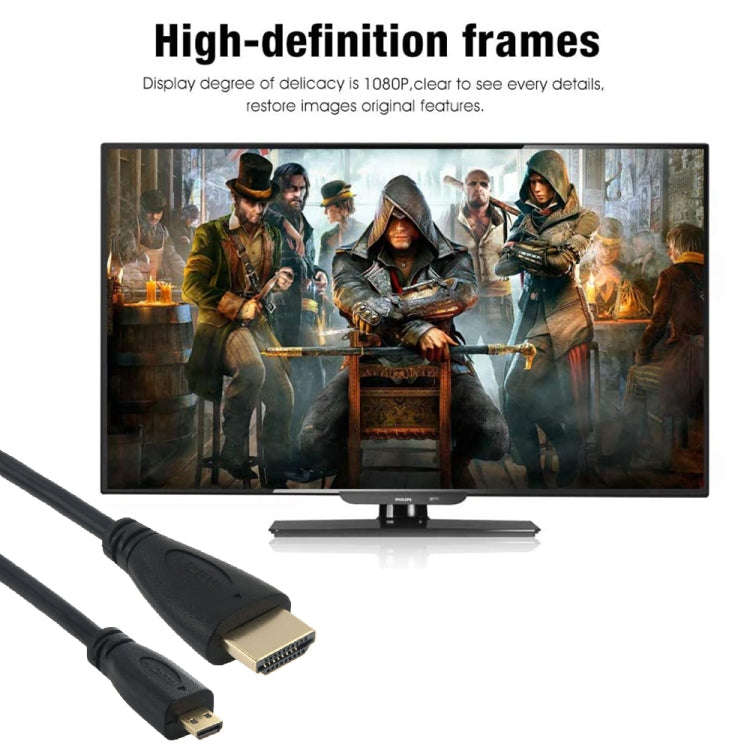 Full 1080P Video HDMI to Micro HDMI Cable for GoPro HERO 4 / 3+ / 3 / 2 / 1 / SJ4000, Length: 1.5m