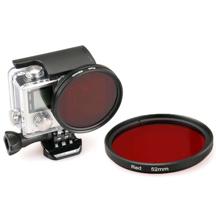 52mm Round Circle Color UV Lens Filter for GoPro HERO 4 / 3+(Red)