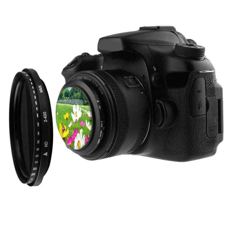58mm ND Fader Neutral Density Adjustable Variable Filter ND 2 to ND 400 Filter(Black)