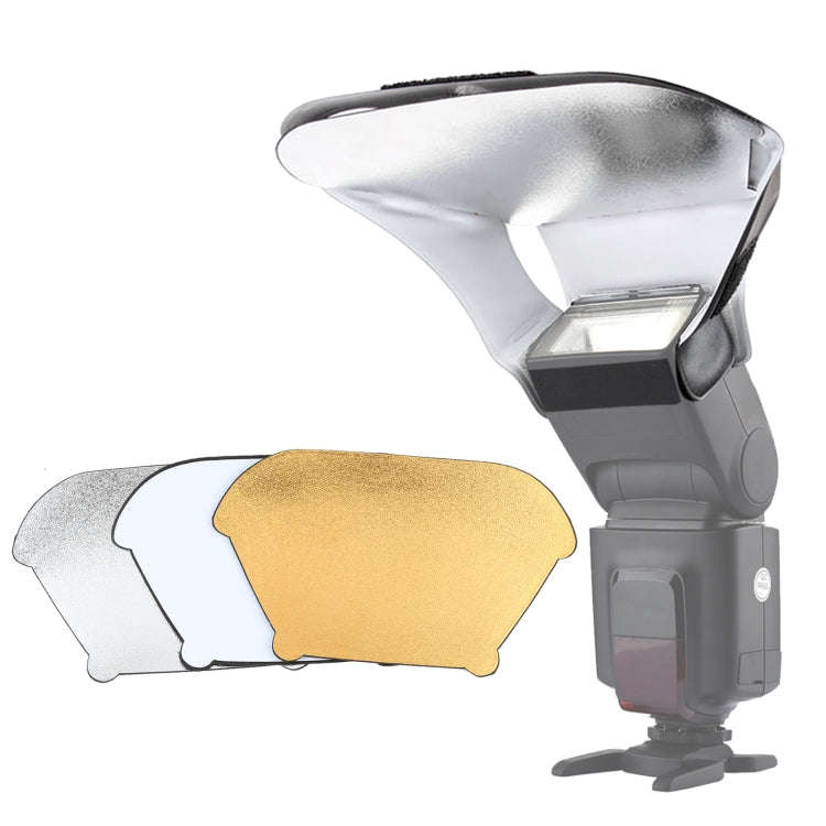 Universal FB-10X Camera Top Flash Light Speedlite Bounce Focus Flash Diffuser with 3 PCS Removabl...