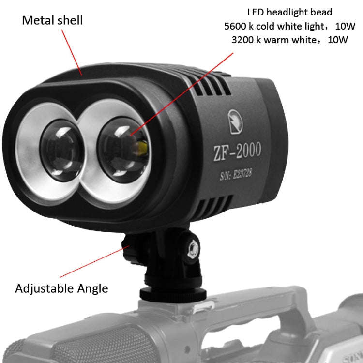 ZF-2000 2 LED Video Light for Camera / Video Camcorder