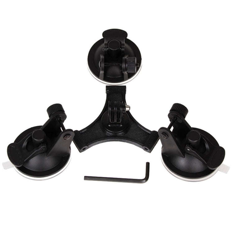 Triangle Direction Suction Cup Mount with Hexagonal Screwdriver for GoPro, Insta360, DJI and Othe...