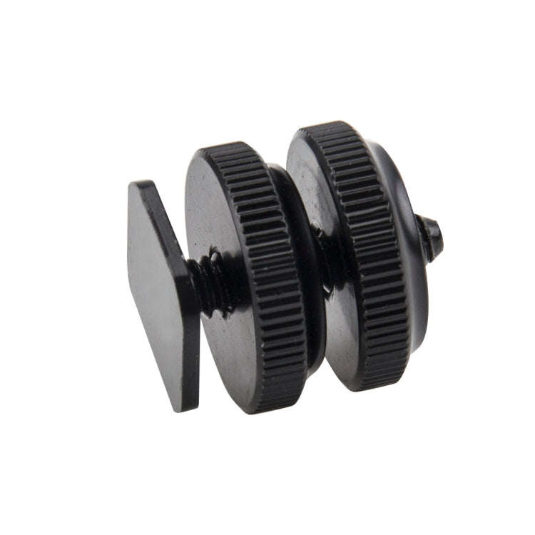 Reinforced Hot Shoe Aluminum Alloy 1/4 inch Screw Adapter with Double Nut for DSLR Cameras, GoPro...