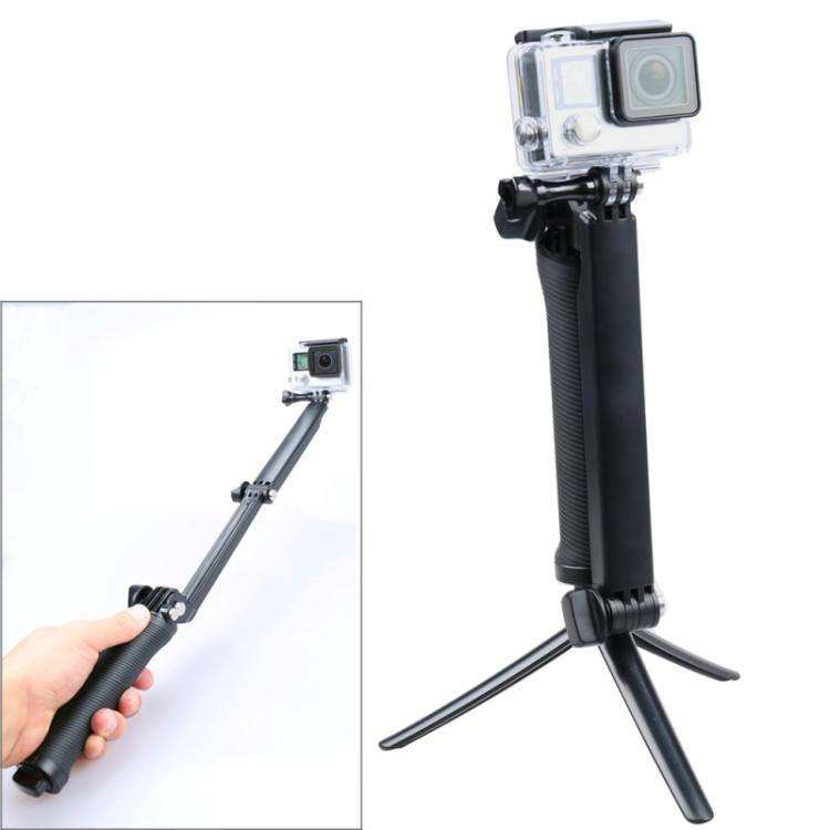 3-Way Multi Function Extendable Monopod Tripod Folding Rotating Arm Camera Handle for GoPro, Inst...