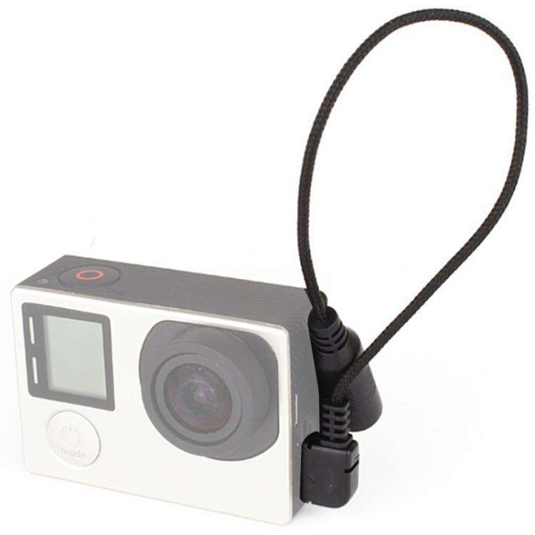 Elbow 10 Pin Mini USB to 3.5mm Mic Adapter Cable for GoPro HERO4 /3+ /3, Length: 16.5cm