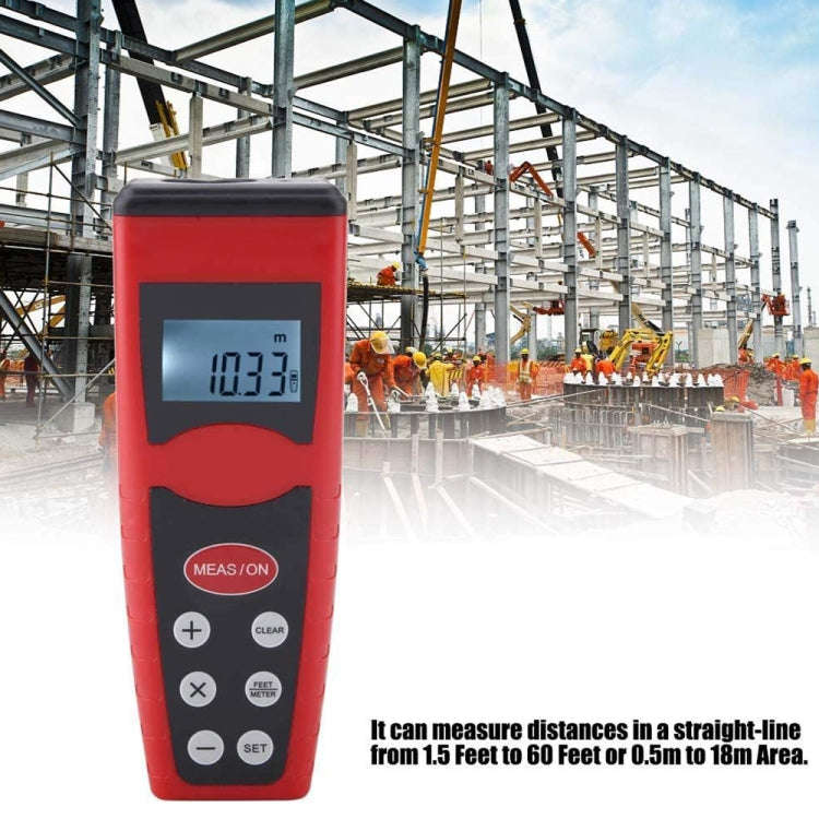Ultrasonic Distance Measure Measurer with Laser Pointer, Range: 0.5-18m (CP-3000)