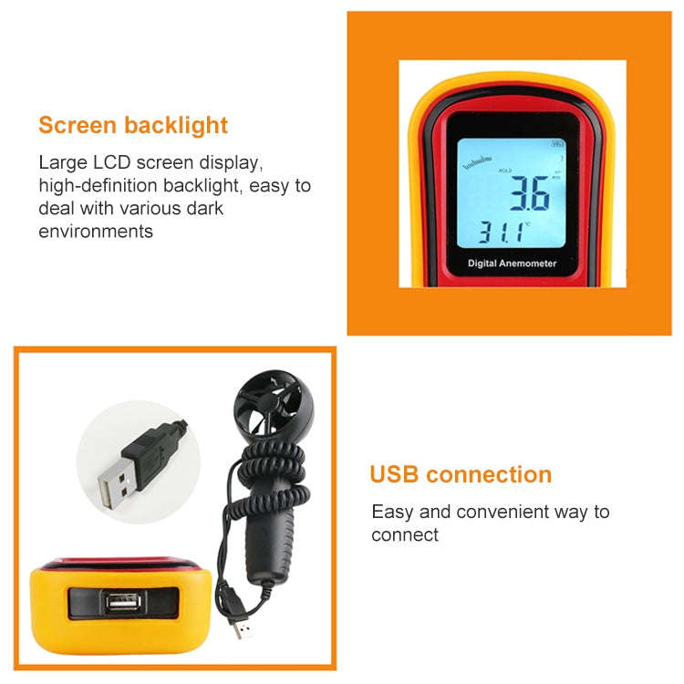 Digital Anemometer (Measurement items: Air Velocity, Air Temperature)(Red)