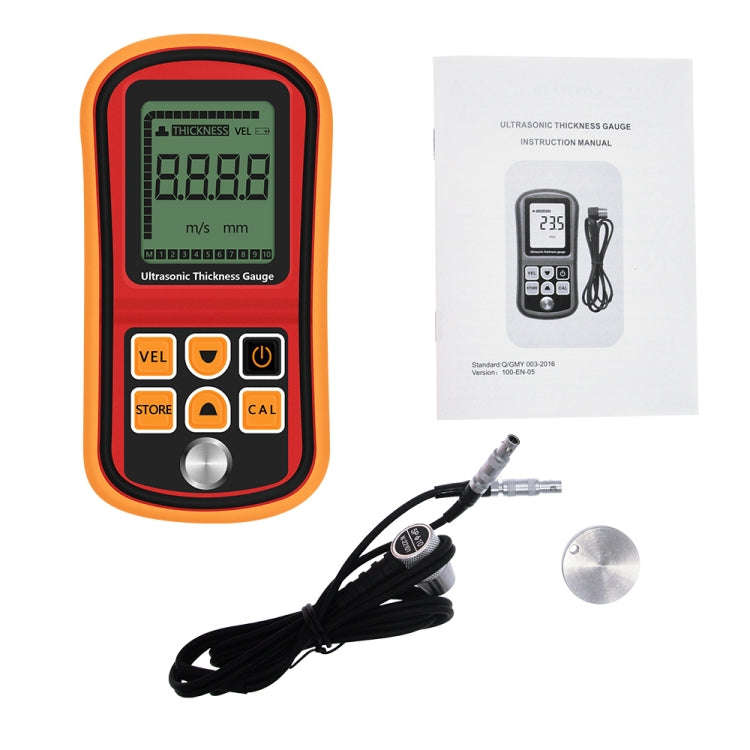 GM-100 Ultrasonic Thickness Meter Tester Gauge Velocity 1.2~225mm(Red)