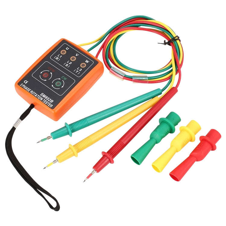 SM852B 3 Phase Rotation Tester Indicator Detector Meter(Orange)