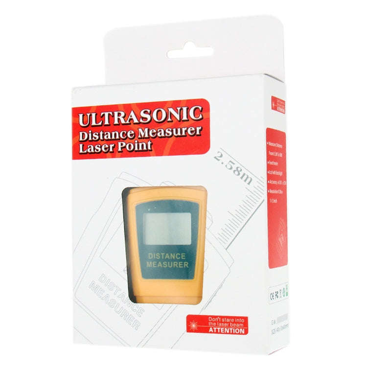 Mini Ultrasonic Distance Measurer with Laser Pointer(Orange)