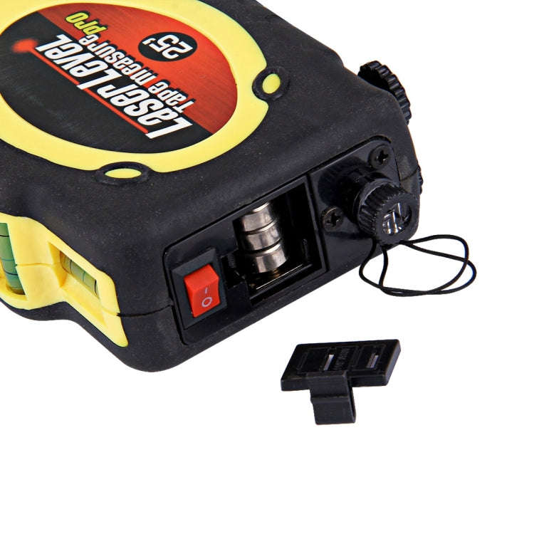 Laser Level with Tape Measure Pro (25 feet) & Belt Clip / Can be Attached to Tripod(Yellow)