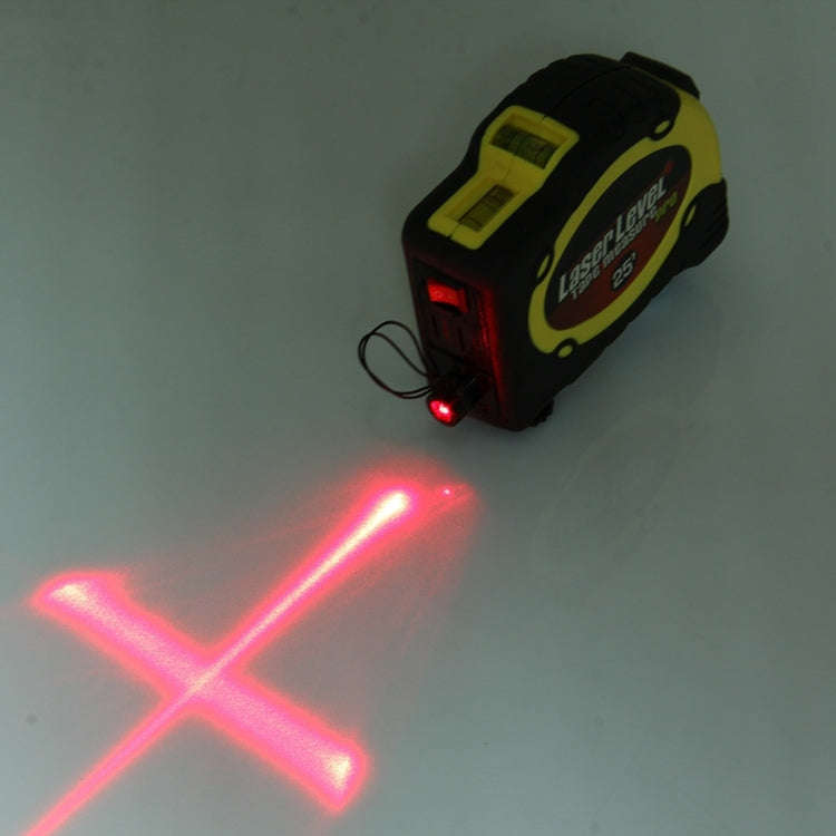 Laser Level with Tape Measure Pro (25 feet) & Belt Clip / Can be Attached to Tripod(Yellow)