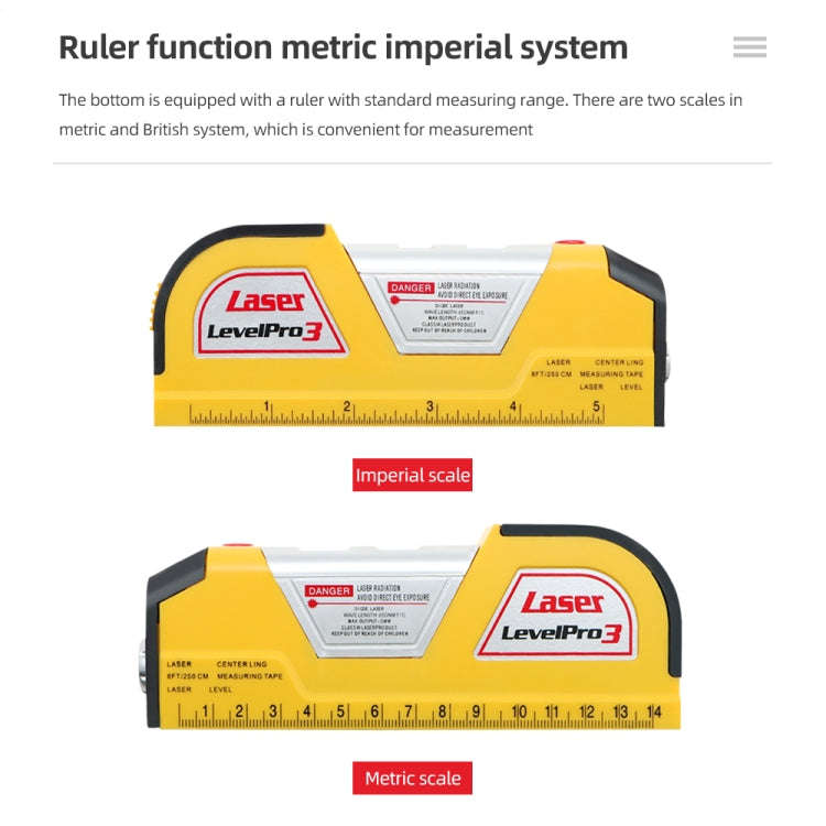 Laser Level with Tape Measure Pro 3 (250cm)