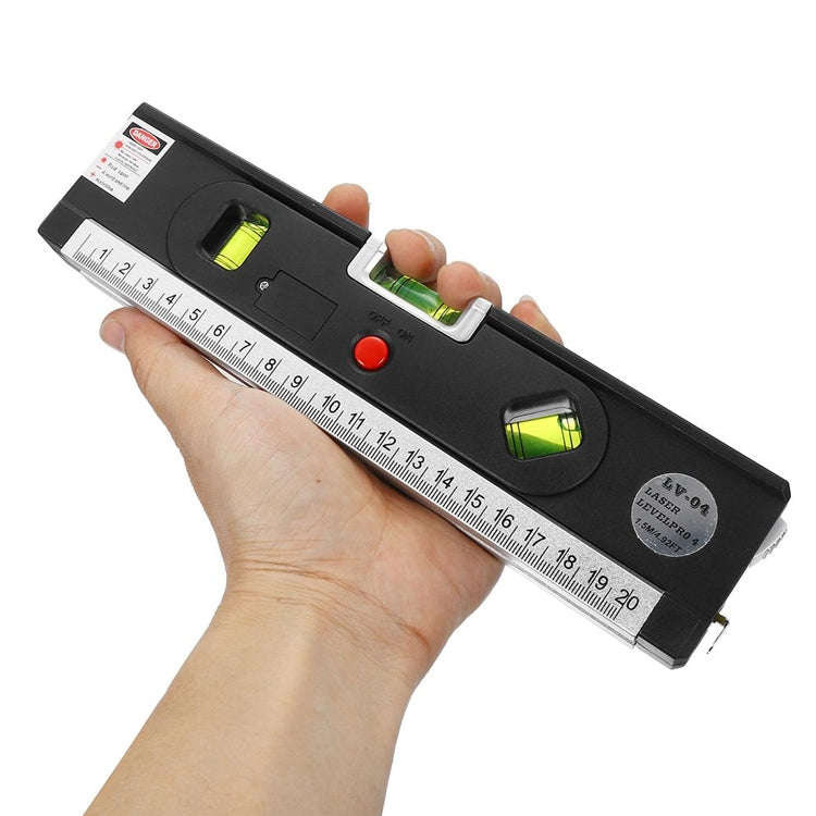 Laser Level with Tape Measure Pro 4 (100cm) / Level Bubbles with LED Light, LV-04(Black)