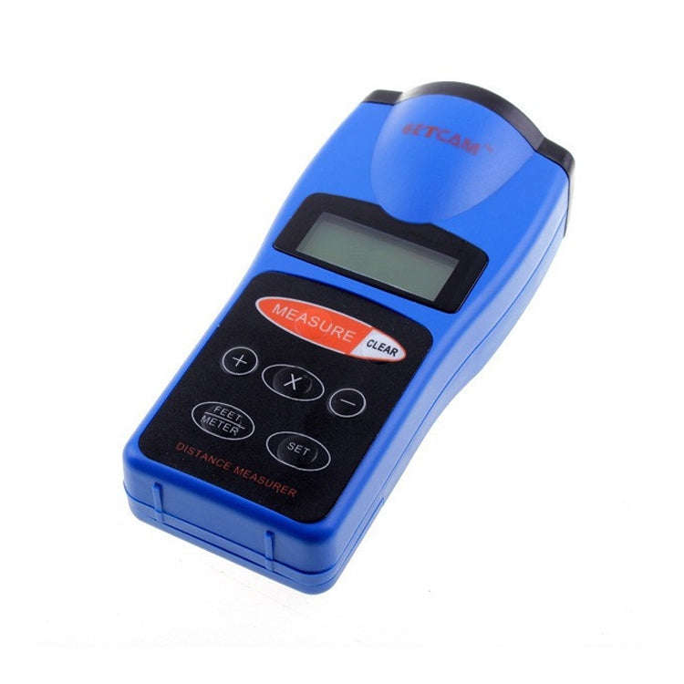 Ultrasonic Laser Point LED Distance Measure Meter Tool(Blue)