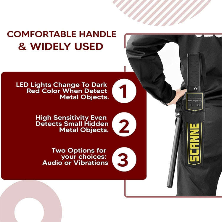 TS90 Hand-held Security Metal Detector, Detection Distance: 60mm