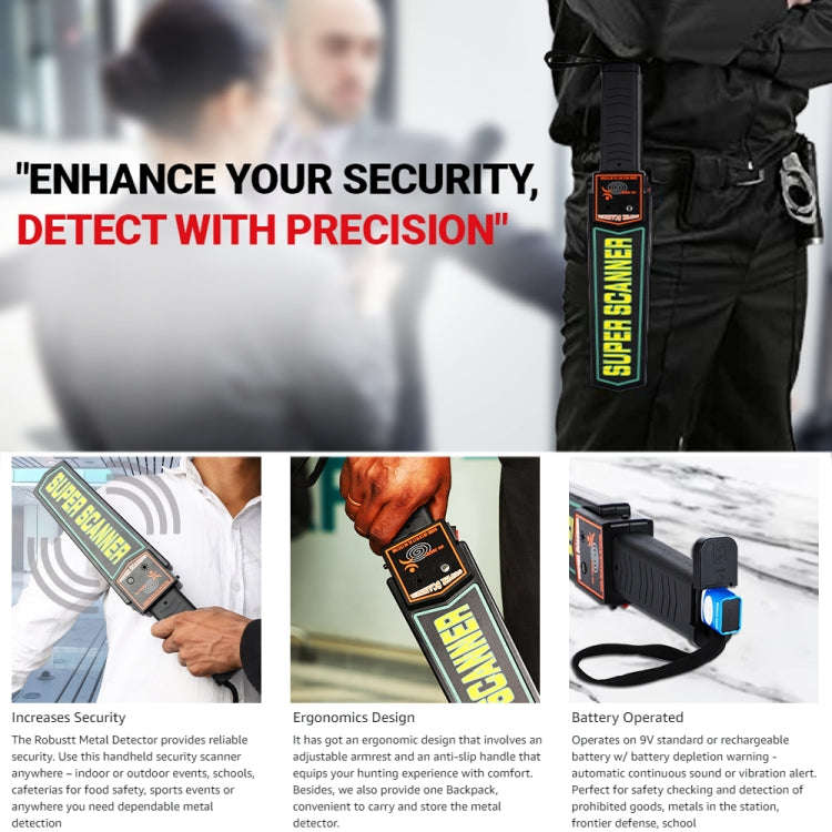 TS90 Hand-held Security Metal Detector, Detection Distance: 60mm
