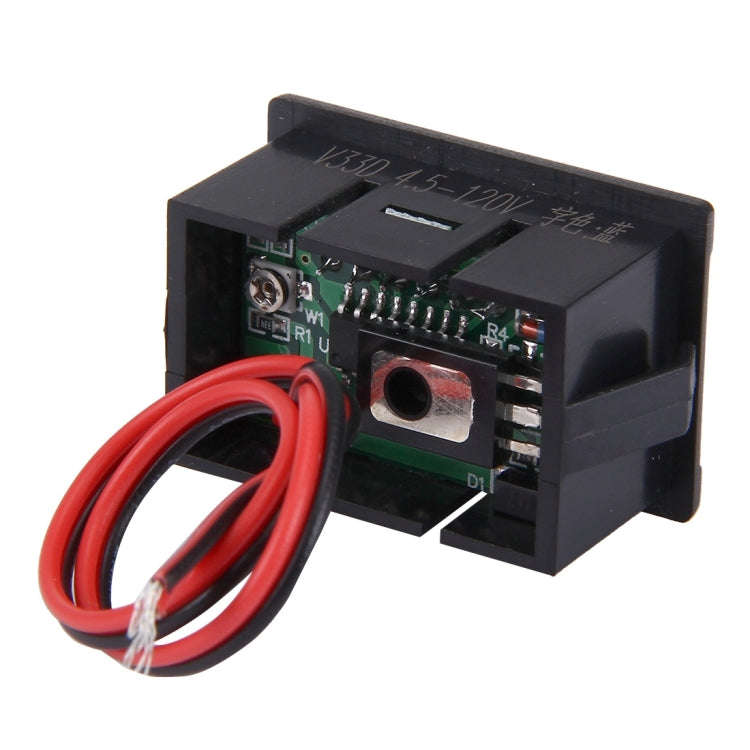 V33D 2 Wires Blue Light Display Mini Digital Voltage Meter, Measure Voltage: DC 4.5-120V