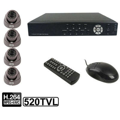4-CH Embedded Digital Video Recorder Kit (1 / 3 Sony CCD, 520TVL, 24 x IR LED, 6mm Lens, IR Dista...
