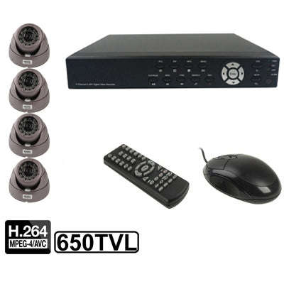 4-CH Embedded Digital Video Recorder Kit (1 / 3 Sony CCD, 650TVL, 24 x IR LED, 6mm Lens, IR Dista...