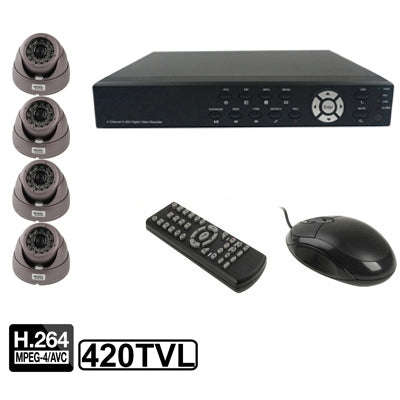 4-CH Embedded Digital Video Recorder Kit (1 / 3 Sharp CCD, 420TVL, 24 x IR LED, 6mm Lens, IR Dist...