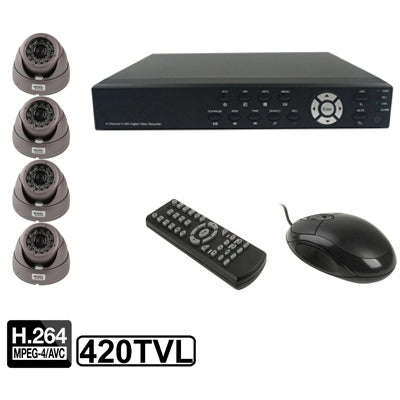 4-CH Embedded Digital Video Recorder Kit (1 / 4 Sharp CCD, 420TVL, 24 x IR LED, 6mm Lens, IR Dist...