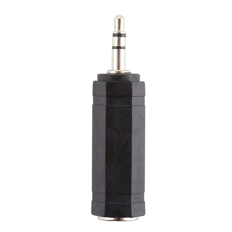 3.5mm Plug to 6.35mm Stereo Jack Adaptor Socket Adapter(Black)