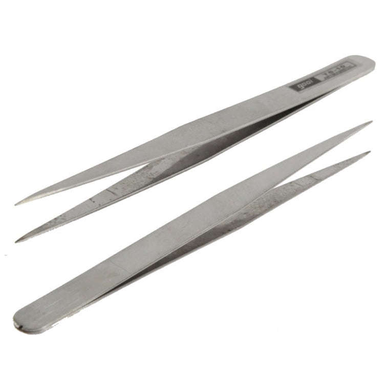 6 PCS Stainless Steel TS-10/ 11/ 12/ 13/ 14/ 15 Straight and Angled Tweezerses(Grey)