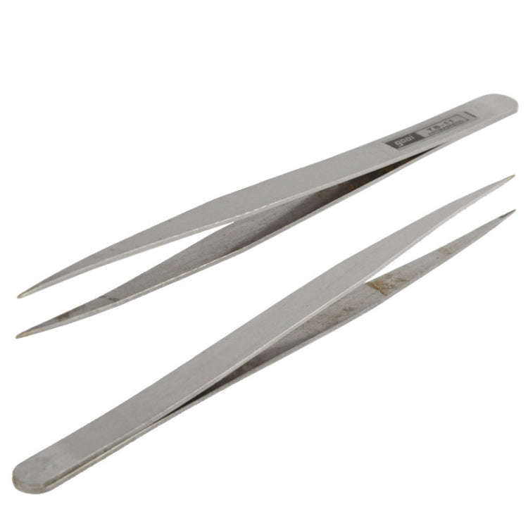 6 PCS Stainless Steel TS-10/ 11/ 12/ 13/ 14/ 15 Straight and Angled Tweezerses(Grey)