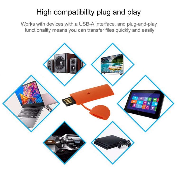 Silicone Bracelet USB Flash Disk with 32GB Memory(Orange)