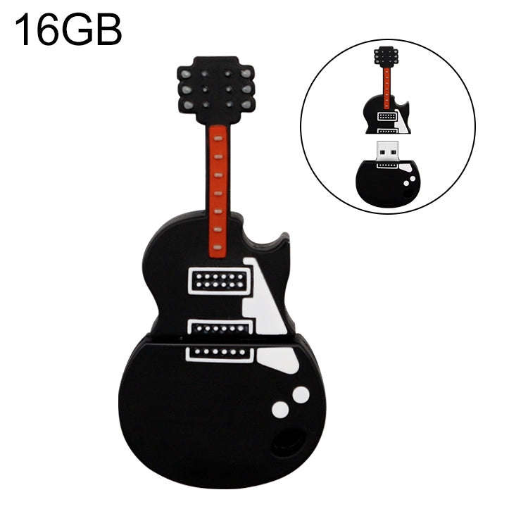 16GB Guitar Shape USB Flash Disk(Black)