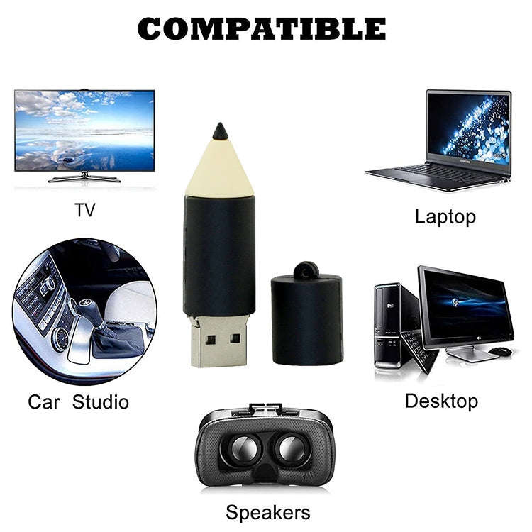 4GB Pencil Shape USB Flash Disk(Black)