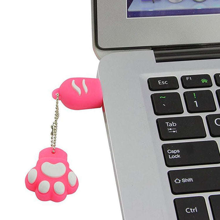 16GB Bear Paw Shaped Silicone USB 2.0 Flash Disk with Anti Dust Cup(Red plum)