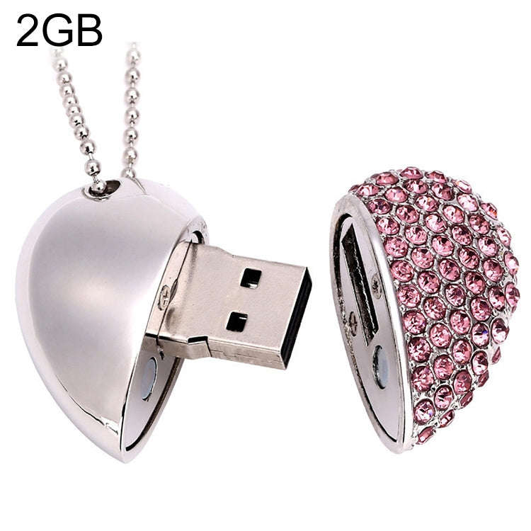 Heart Shaped Diamond Jewelry USB Flash Disk, Special for Valentines Day Gifts (2GB)