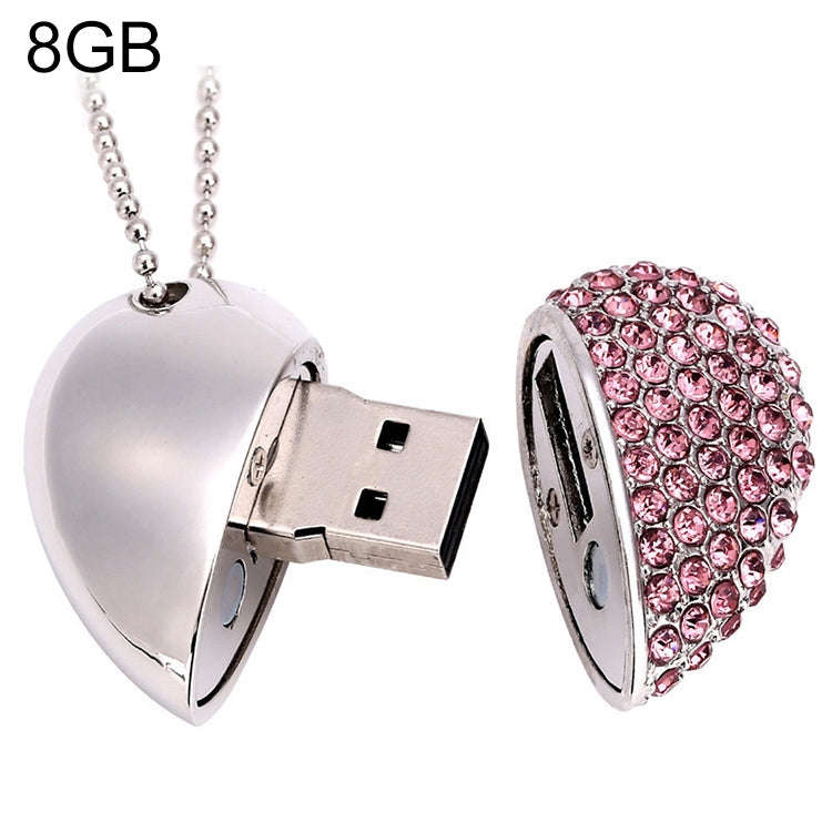 Heart Shaped Diamond Jewelry USB Flash Disk, Special for Valentines Day Gifts (8GB)
