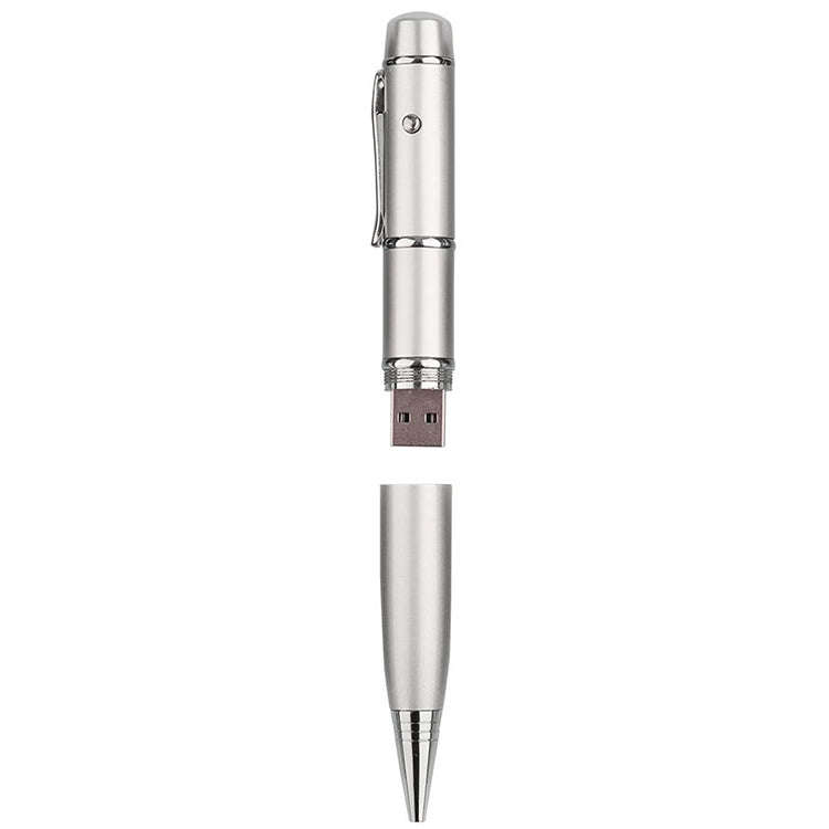 3 in 1 Laser Pen Style USB Flash Disk, Silver (4GB)(Silver)