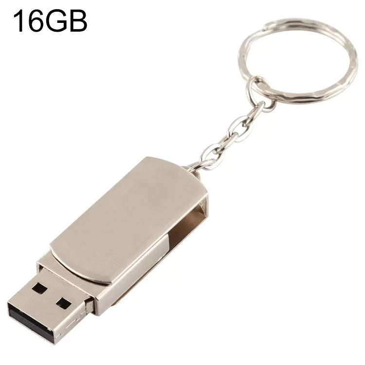 Metal Series Mini USB 2.0 Flash Disk with Keychain (16GB)(Silver)