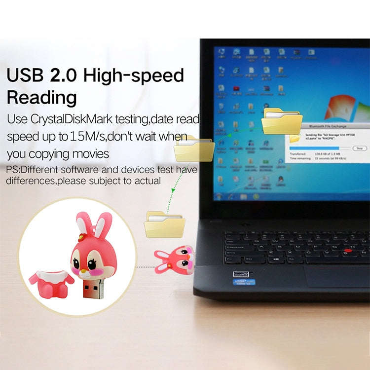Cartoon Bunny Style Silicone USB 2.0 Flash disk, Special for All Kinds of Festival Day Gifts,Pink...